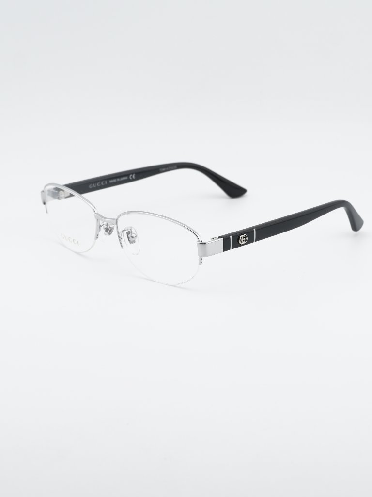 Gucci Gg0859oj 001 Eyeglasses Silver / Black 53mm Oval Frame